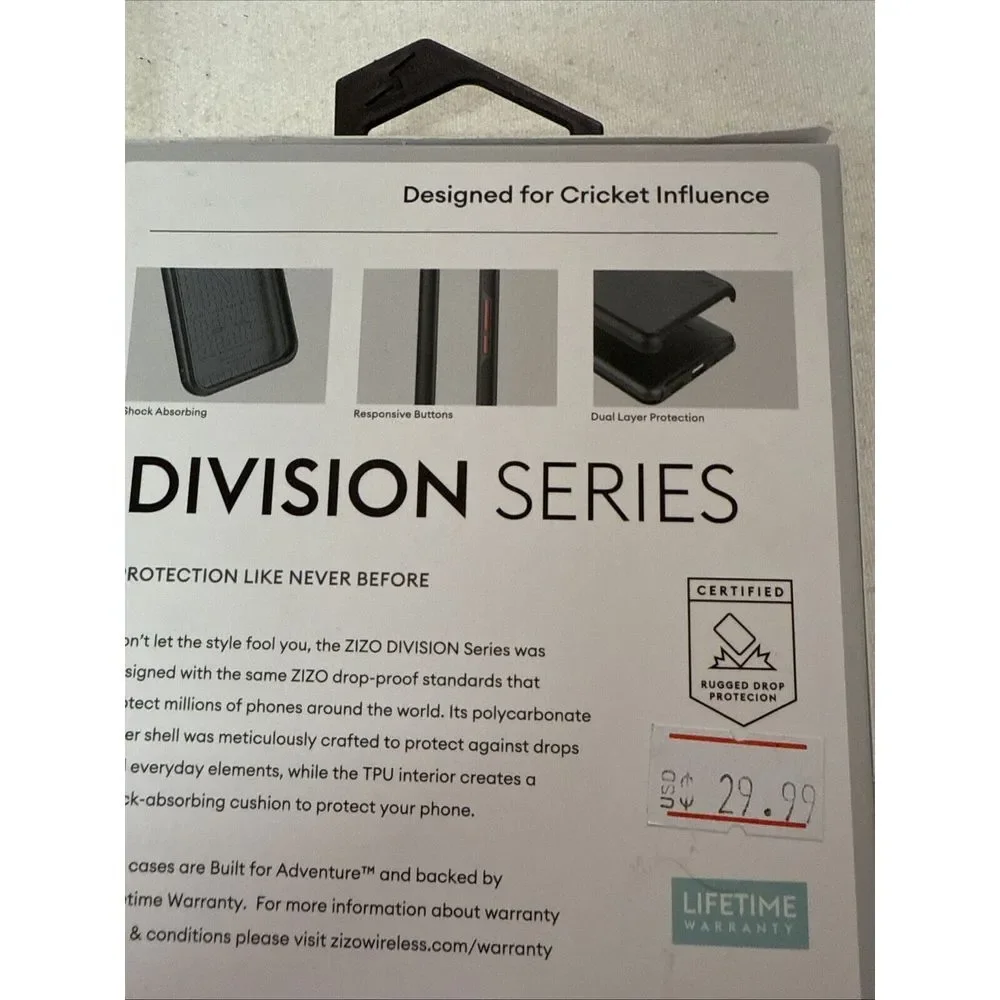 NEW! ZIZO Division Series case Designed for Cricket‎ Influence black and red